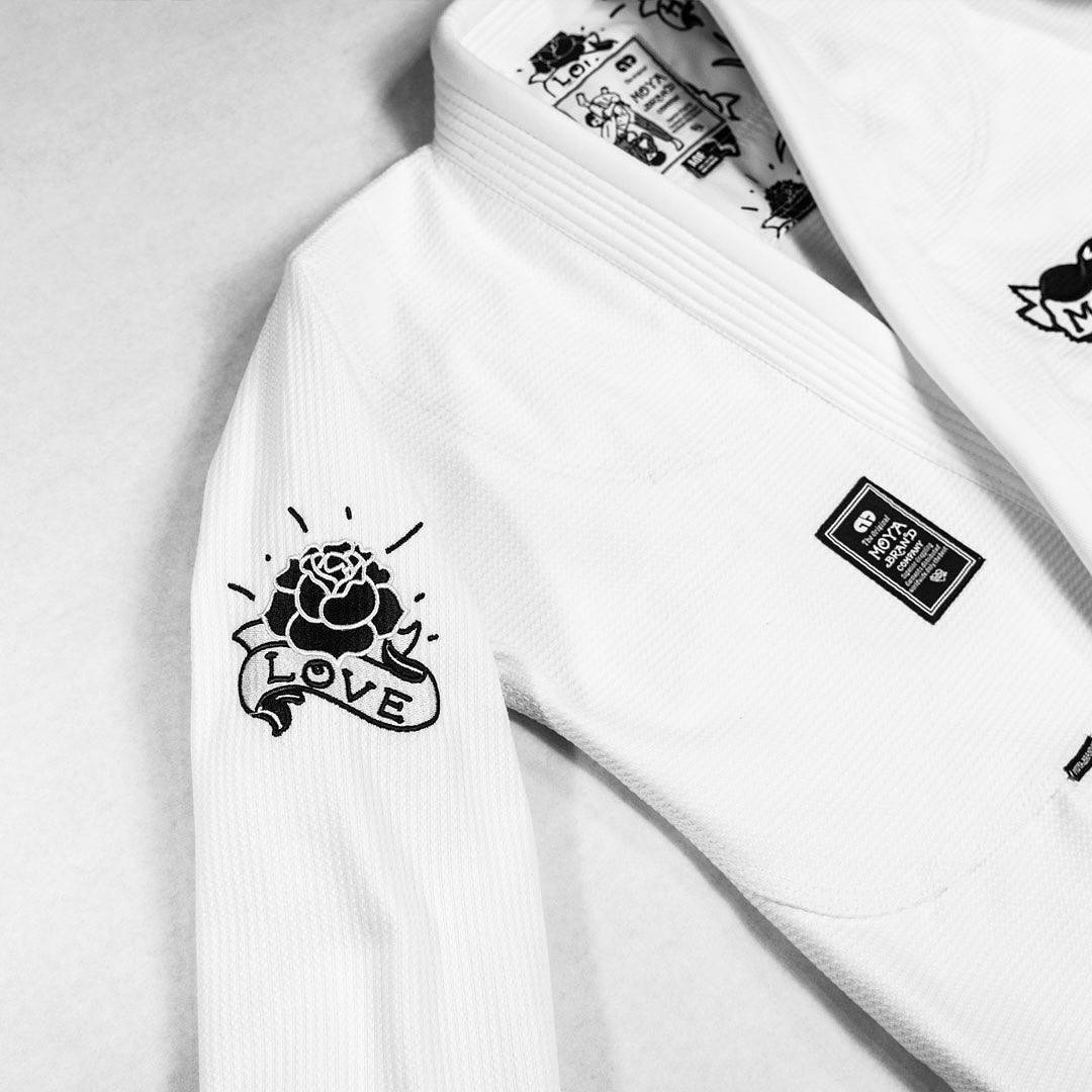 MOYA Love Hate Adult White GI Brazilian Jiu -Jitsu Dao clothes white spot