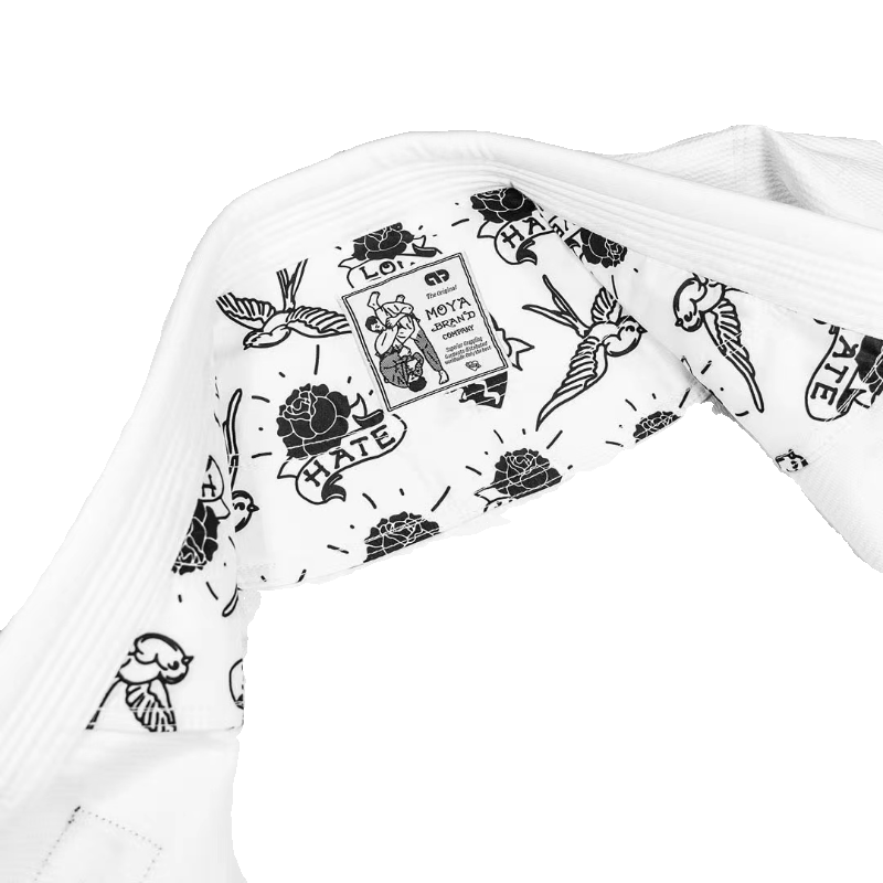 MOYA Love Hate Adult White GI Brazilian Jiu -Jitsu Dao clothes white spot