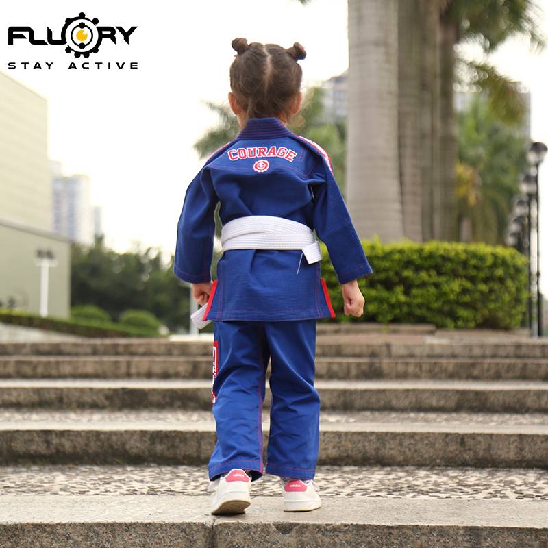 Fluory Fire Blood Brazil Jiu -Jitsu Taoist girl cute embroidery bjj gi Judo clothing professional training service children