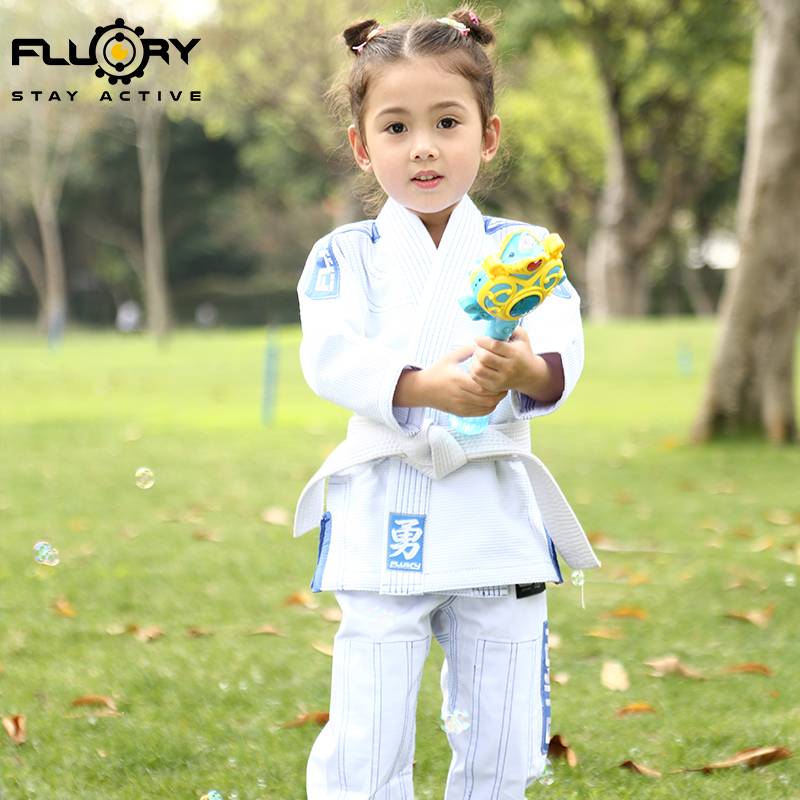 Fluory Fire Blood Brazil Jiu -Jitsu Taoist girl cute embroidery bjj gi Judo clothing professional training service children
