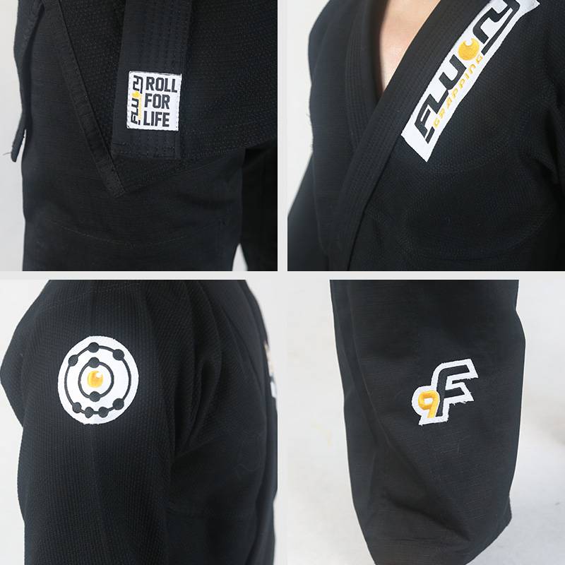 FLUORY Fire Blood Brazil Jiu -Jitsu suit BJJ GI Judo professional adult black Jiu -Jitsu Taoism training men and women
