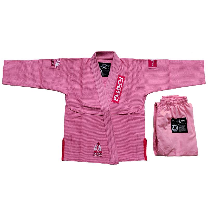 Fluory Fire Blood Brazil Jiu -Jitsu Duvenue cute embroidery bjj gi Judo clothing professional training service boys and girls