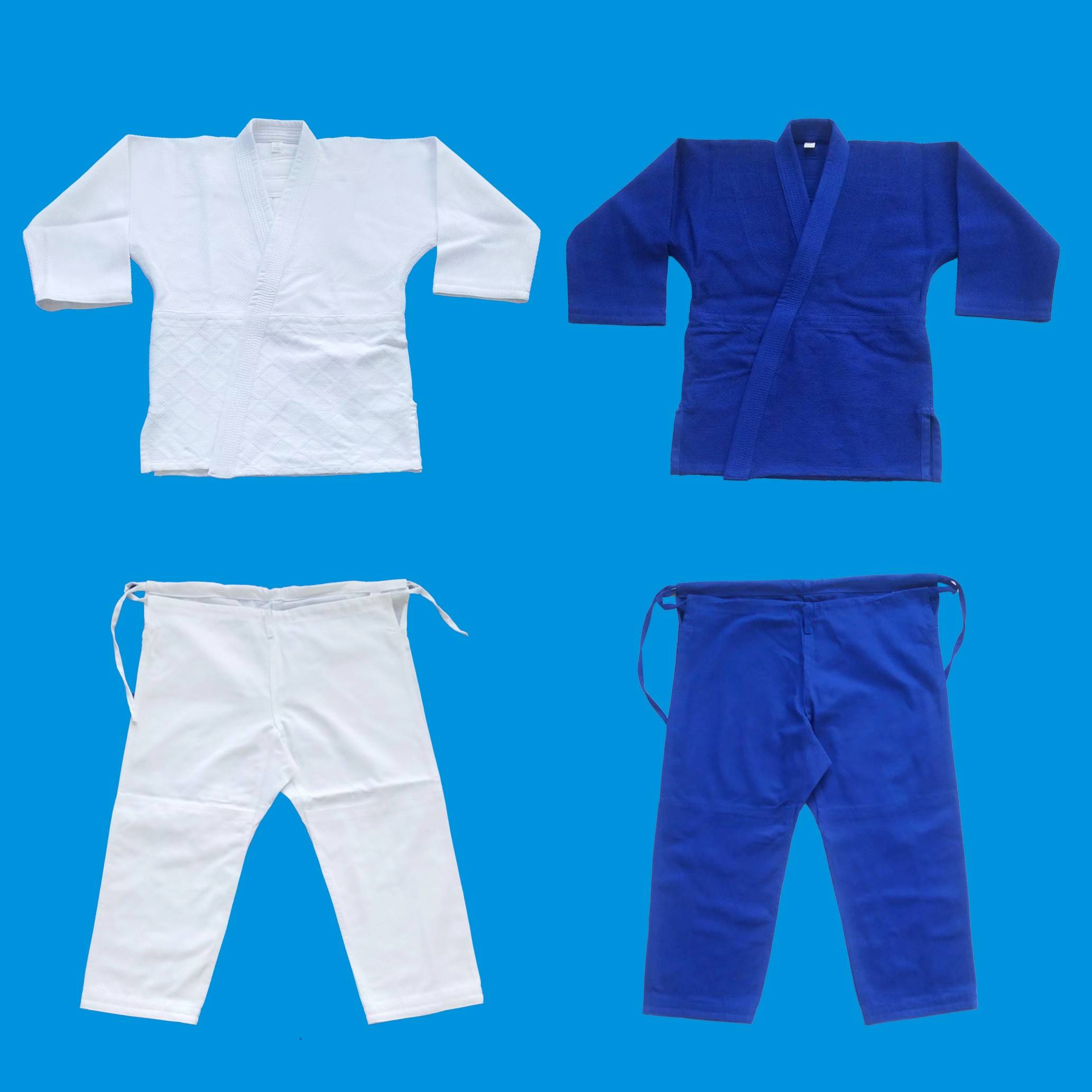 Professional Judo clothes Thickened pure cotton Children Adult University Students White Blue Judo Training Server Embroidery