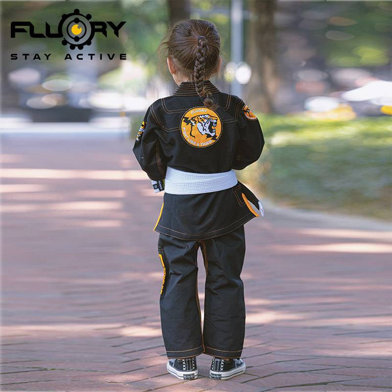 FLUORY Fire Blood Brazil Jiu -Jitsu Taoism Girls' Wudao clothes bjj gi Judo clothes children's professional training suit