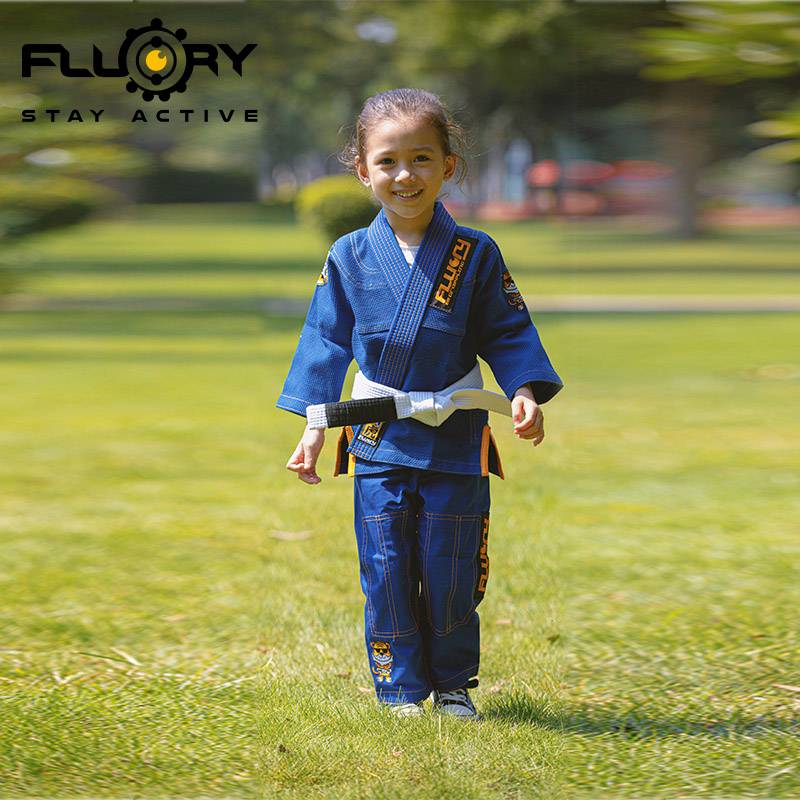 FLUORY Fire Blood Brazil Jiu -Jitsu Taoism Girls' Wudao clothes bjj gi Judo clothes children's professional training suit