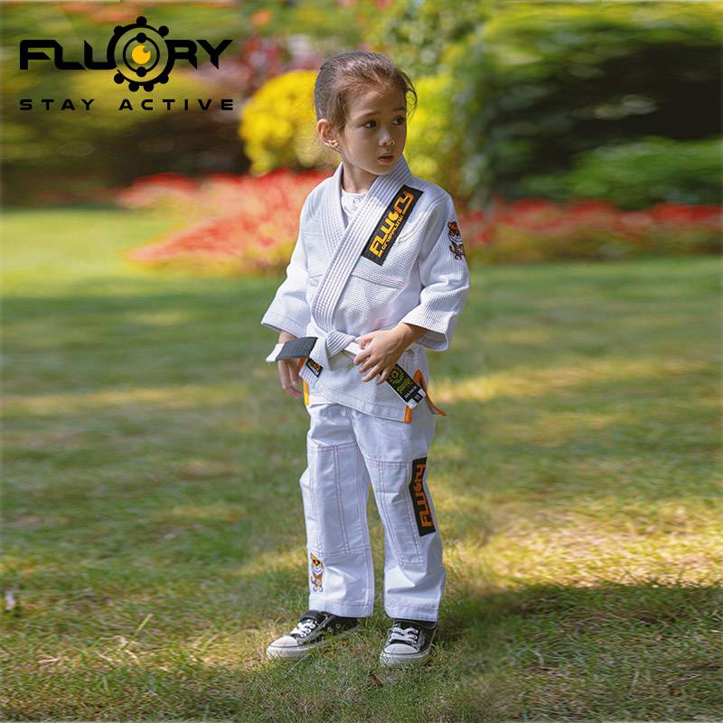 FLUORY Fire Blood Brazil Jiu -Jitsu Taoism Girls' Wudao clothes bjj gi Judo clothes children's professional training suit