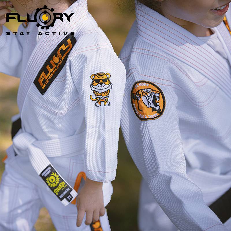 FLUORY Fire Blood Brazil Jiu -Jitsu Taoism Girls' Wudao clothes bjj gi Judo clothes children's professional training suit