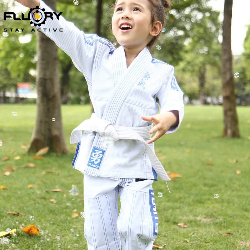 Fluory Fire Blood Brazil Jiu -Jitsu Taoist girl cute embroidery bjj gi Judo clothing professional training service children