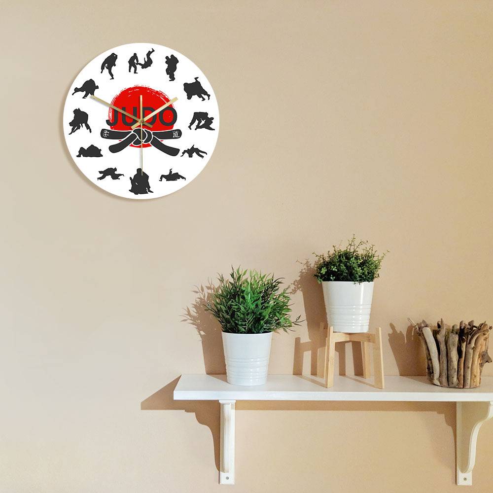 Judo Bell Bell Martial Arts Martial Arts Living Room Decoration Wall Clocks Japanese Martial Arts Movement Clock Home Gift Gifts