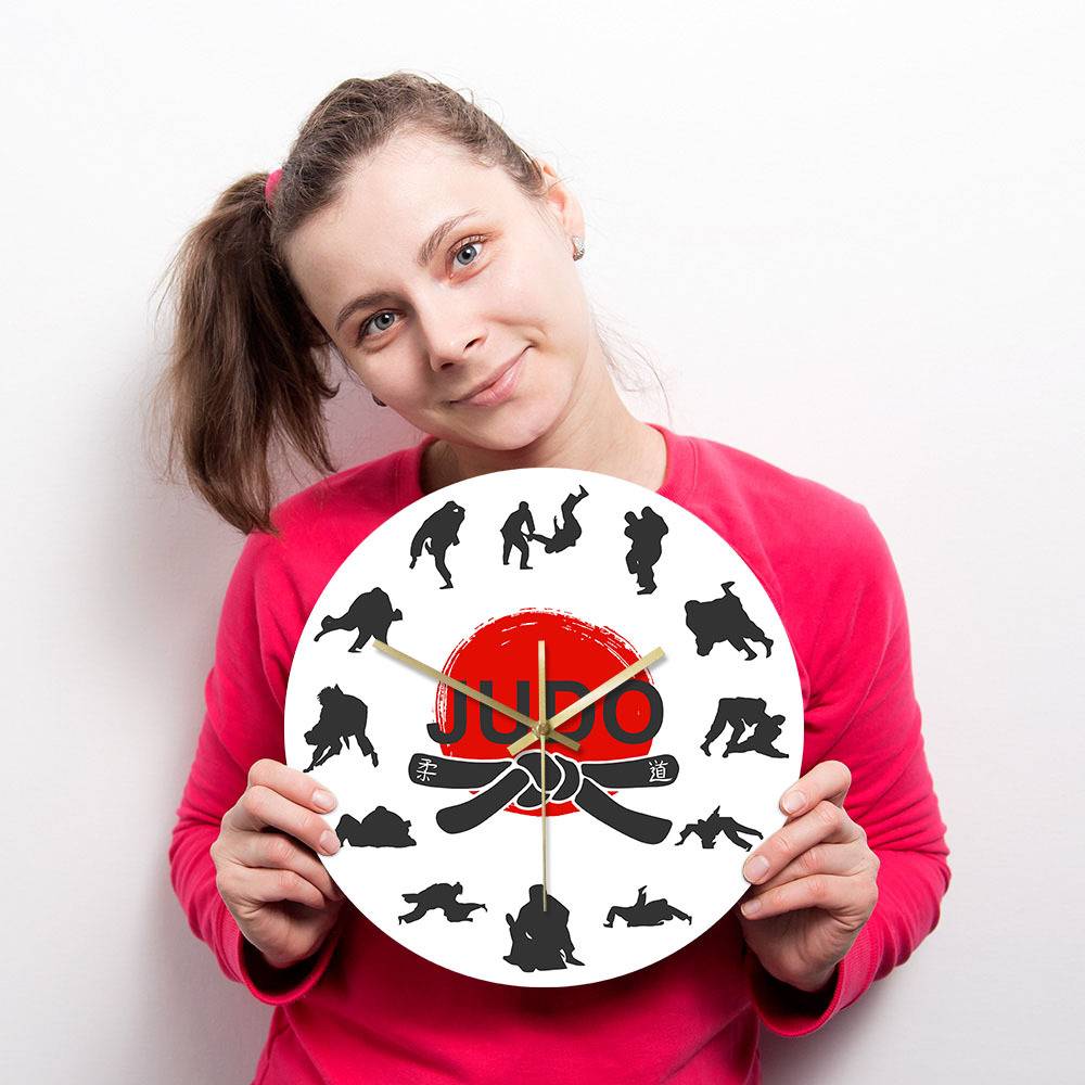 Judo Bell Bell Martial Arts Martial Arts Living Room Decoration Wall Clocks Japanese Martial Arts Movement Clock Home Gift Gifts