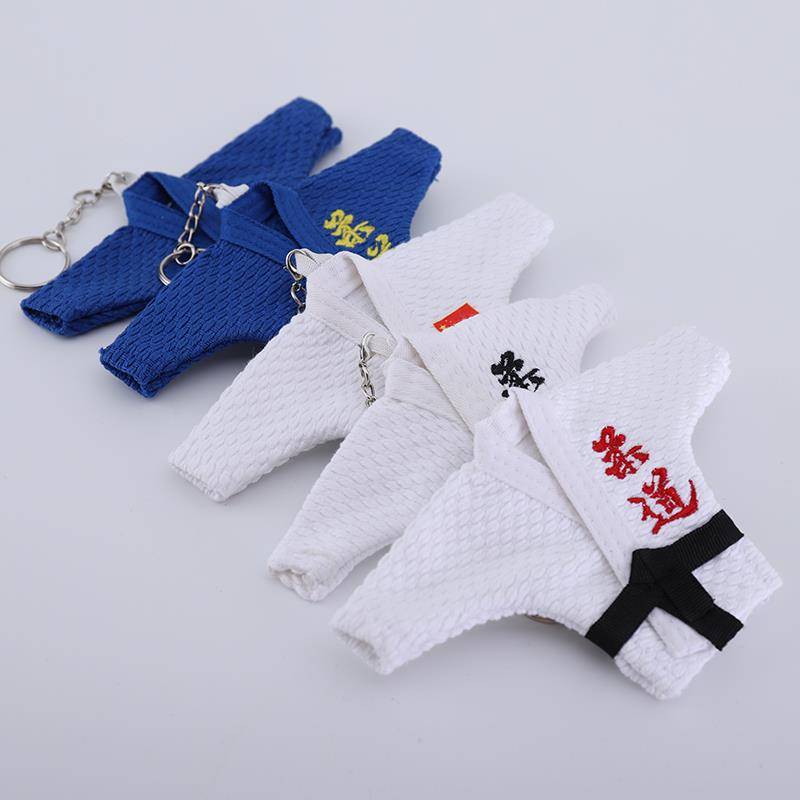 Judo keychain small pendant white blue juvenue keychain buckle accessories accessory accessories small gift gifts