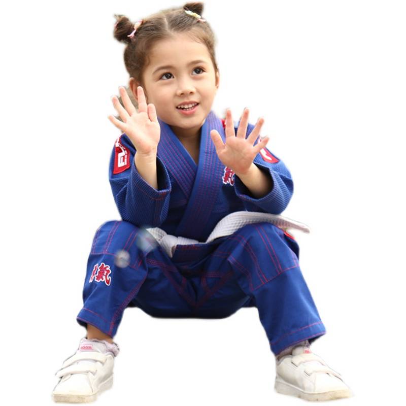 Fluory Fire Blood Brazil Jiu -Jitsu Taoist Girl BJJ GI Judo Series Professional Training Server Embroidery Cute Children