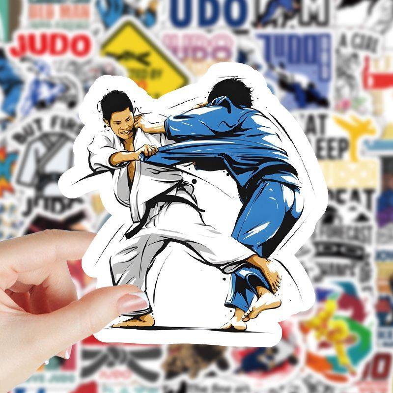 204 cartoon traditional martial arts judo stickers INS personalized graffiti creative desktop mobile phone handbook children's stickers