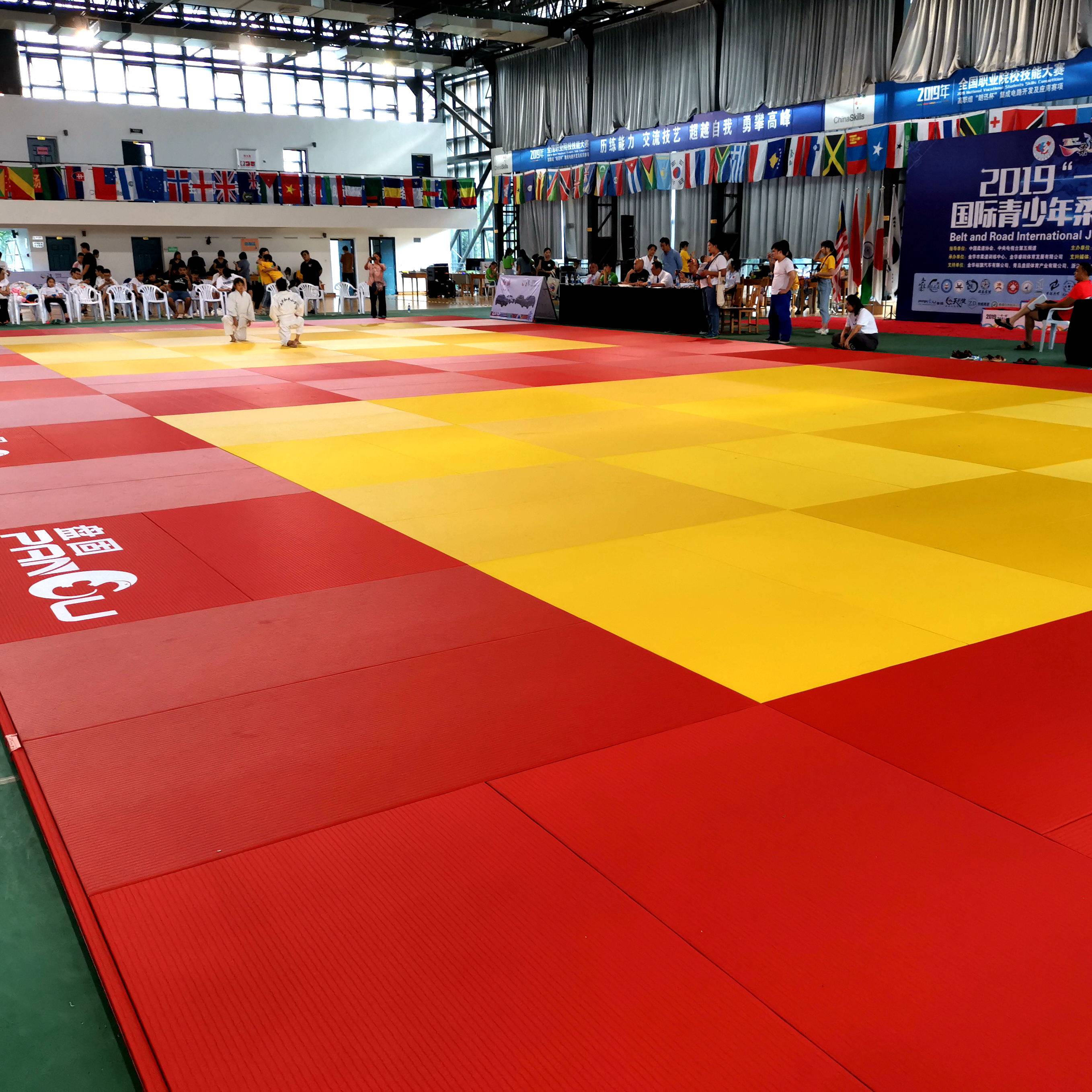Customized size Judo competition dedicated ground jupering juveniles wrestling and felvant tract IJF standard judo pad