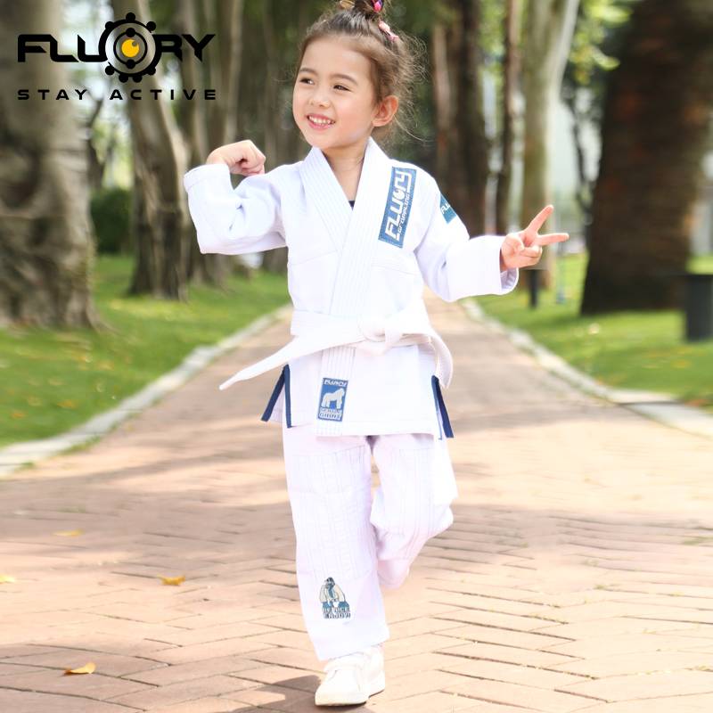 Fluory Fire Blood Brazil Jiu -Jitsu Taoist girl cute embroidery bjj gi Judo clothing children's professional training suit