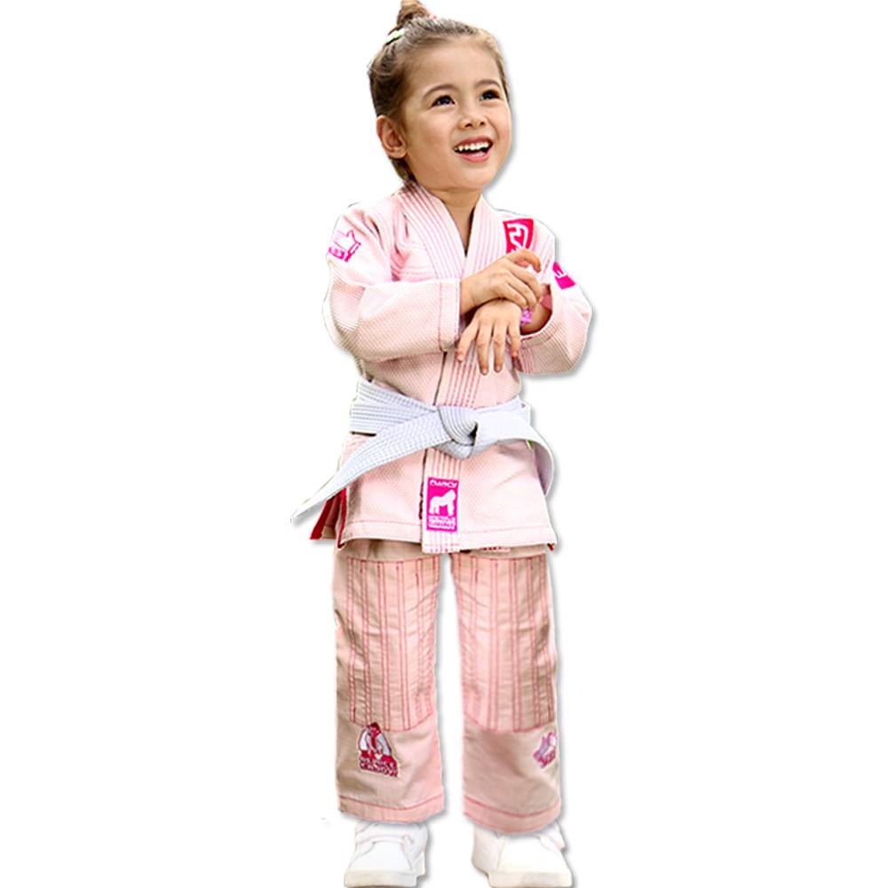 Fluory Fire Blood Brazil Jiu -Jitsu Taoist girl cute embroidery bjj gi Judo clothing children's professional training suit