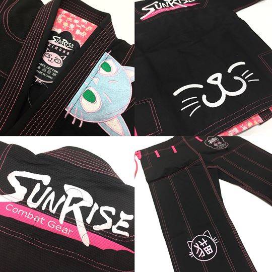 Judo clothing children's cute cat embroidered Brazilian Jiu -Jitsu Dao female BJJ fighting training suit adult jupermi clothing