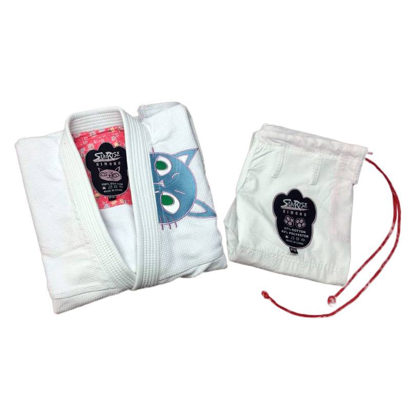 Judo clothing children's cute cat embroidered Brazilian Jiu -Jitsu Dao female BJJ fighting training suit adult jupermi clothing