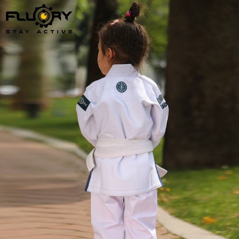 Fluory Fire Blood Brazil Jiu -Jitsu Taoist girl cute embroidery bjj gi Judo clothing children's professional training suit