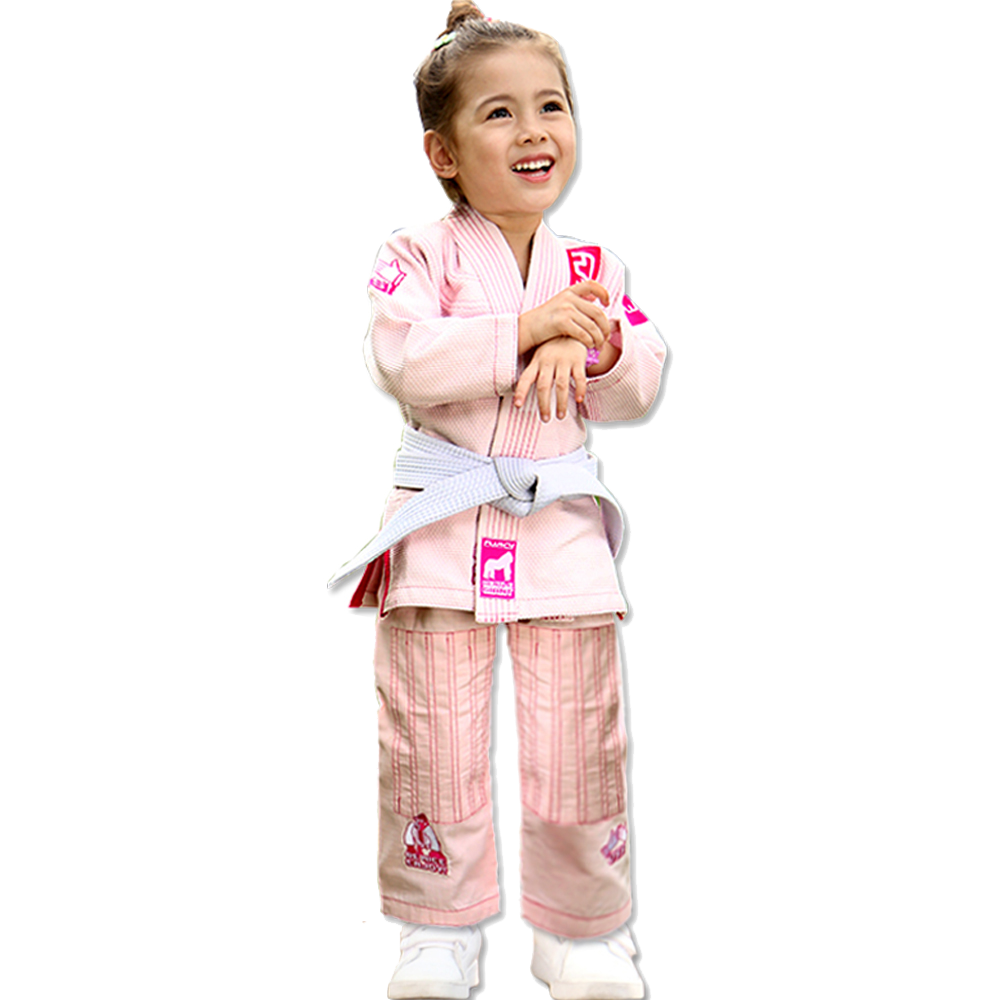 Fluory Fire Blood Brazil Jiu -Jitsu Taoist girl cute embroidery bjj gi Judo clothing children's professional training suit