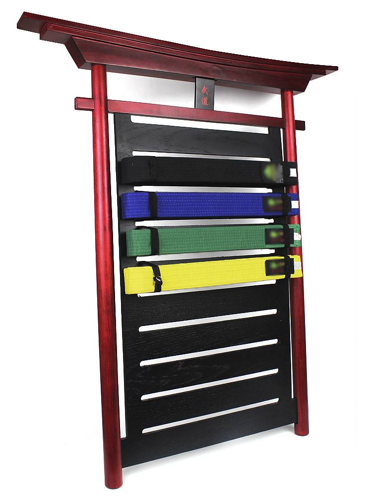 The taekwondo belt shows a wooden embroidery belt for judo karate equipment