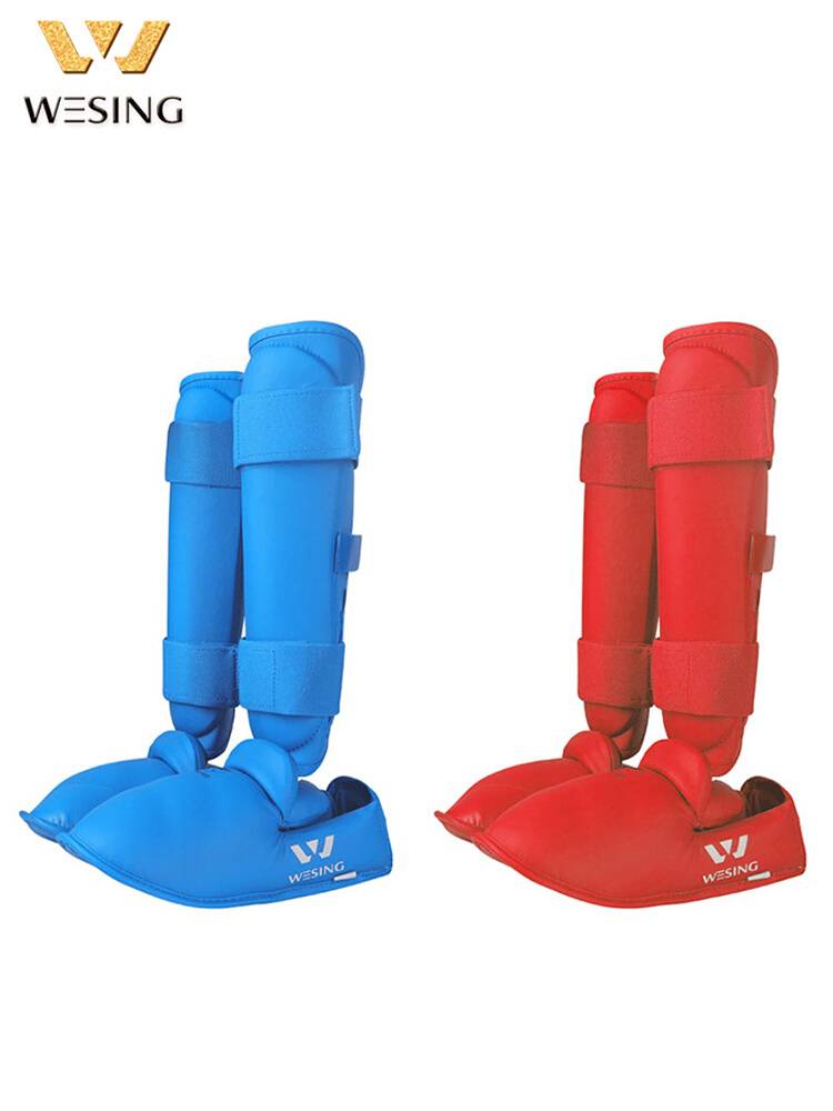 Nine -day Shankong Hand -to -Leg to protect the feet and the calf WKF certification professional competition training connected tibial protective gear