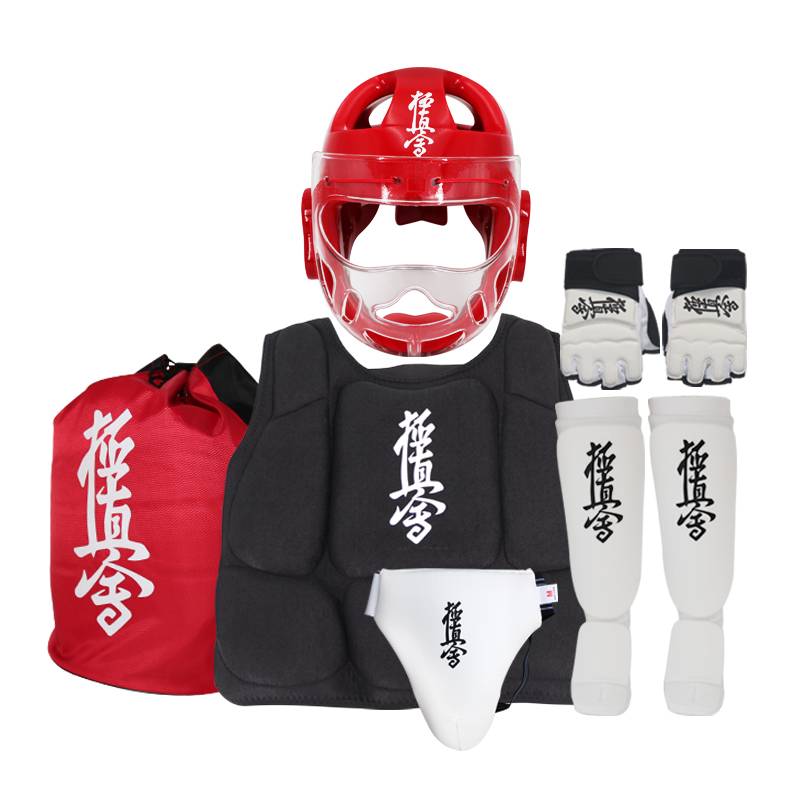 Karate Terminal True Protection 5 -piece Fist Boxing Legs Protective Crotchrine Protective Football Training Actual combat