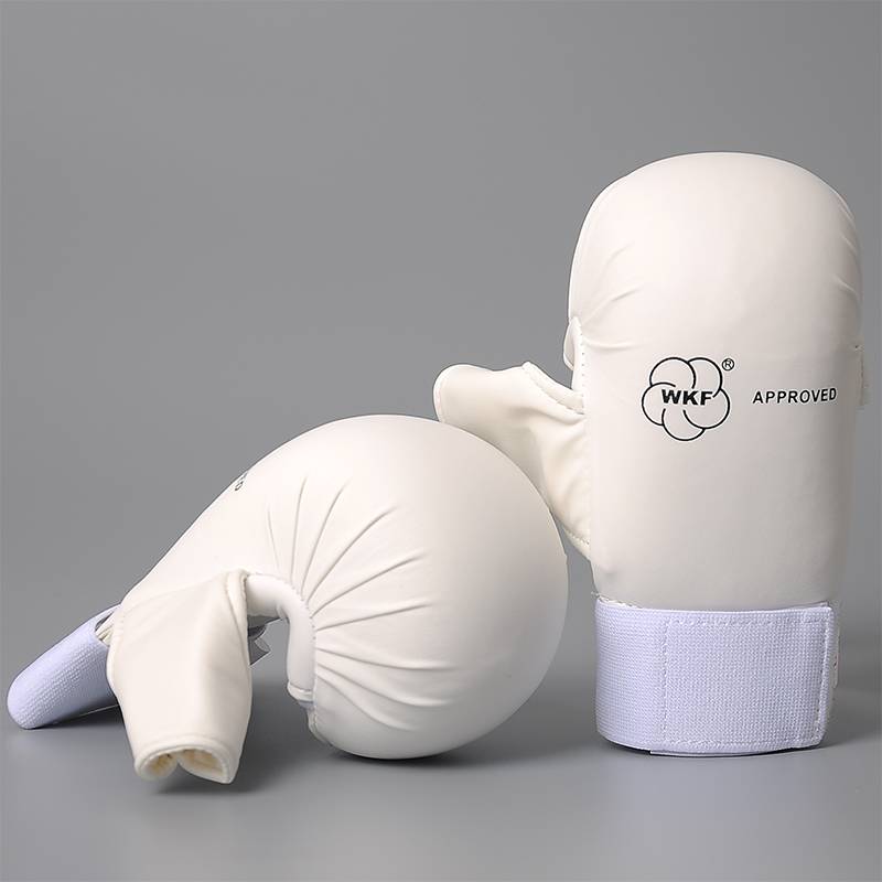 White karate gloves adult fighting training glove children's karate WKF fisting gloves are really competitive
