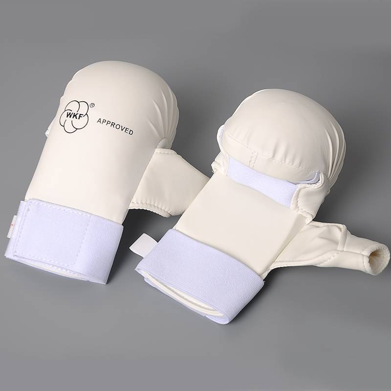 White karate gloves adult fighting training glove children's karate WKF fisting gloves are really competitive