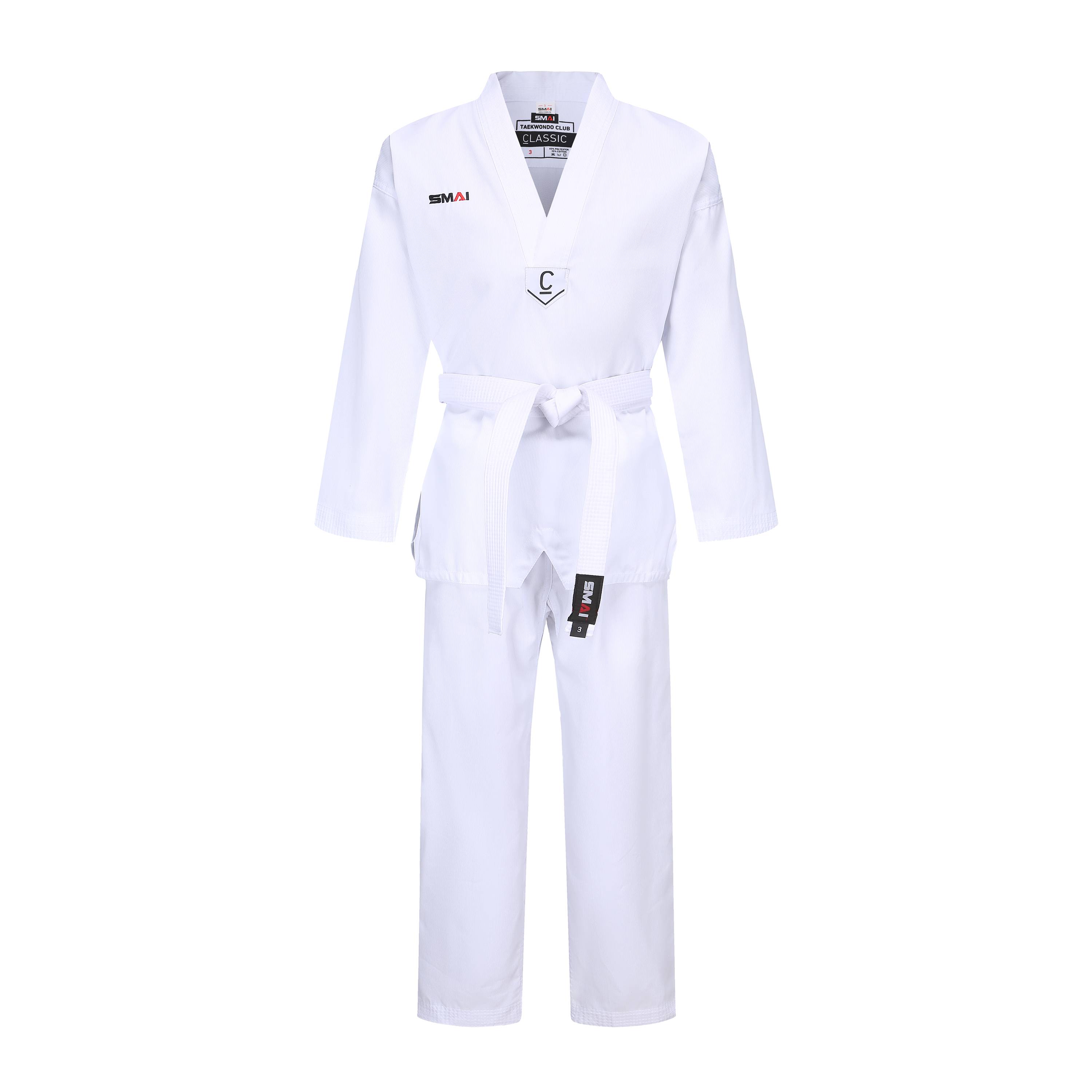 SMAI striped cotton fabric taekwondo clothing youth training service men's and women's competition Museum Taoist Taoism