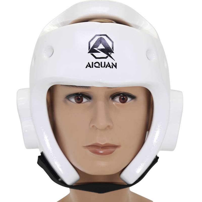 White helmet for taekwondo, head protection, karate training kit for face-protected children