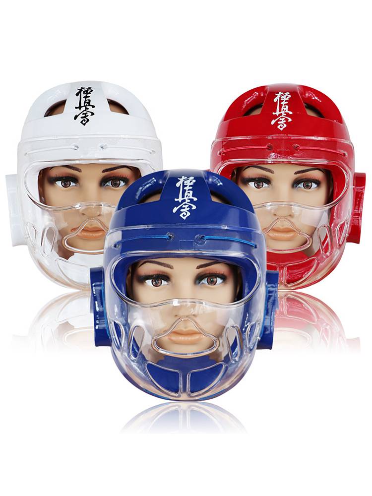 Adult children's karate helmet is really good to protect the head of Taekwondo mask helmet competition actual combat face protection head