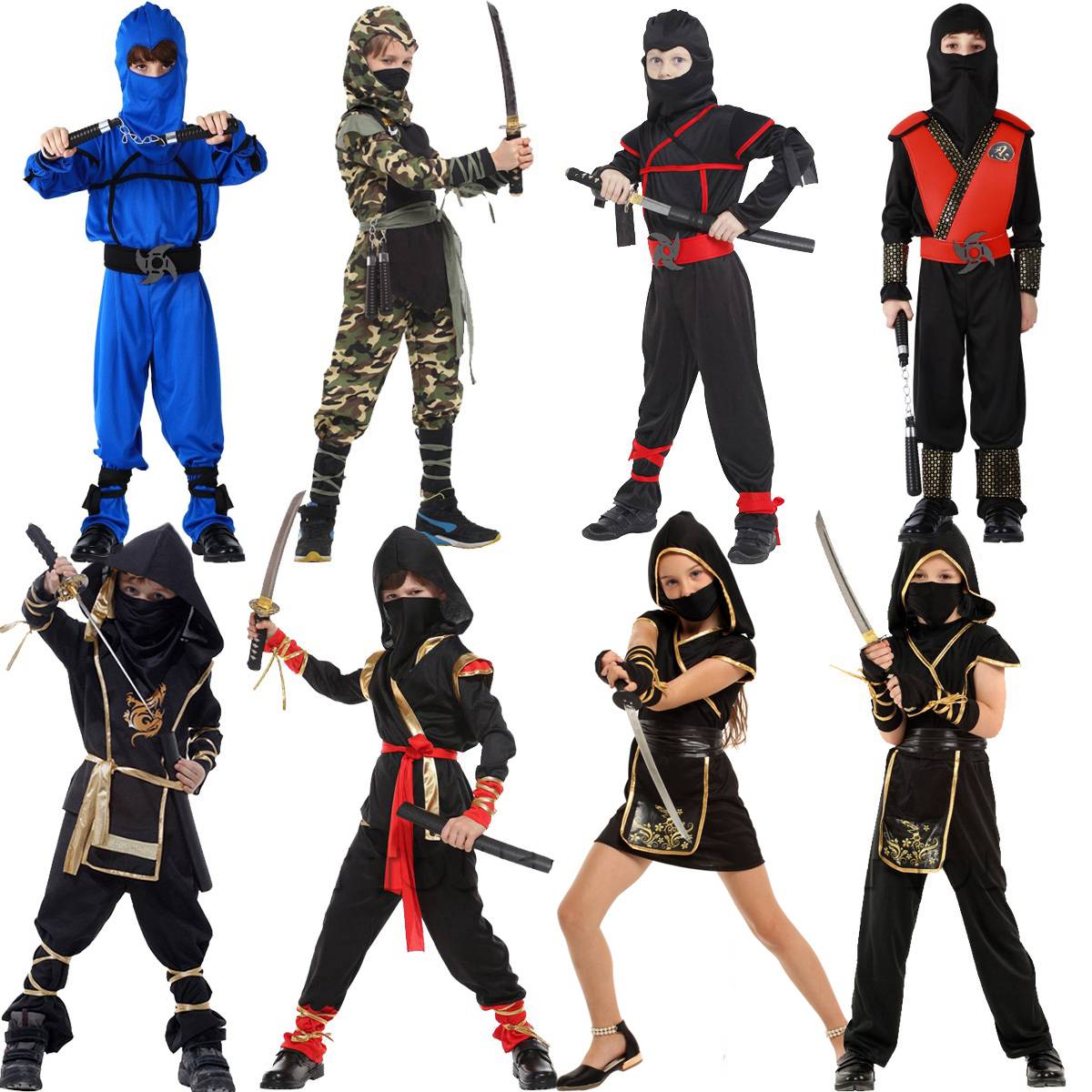 COSPLAY Children's Day karate little samurai service black Japanese ninja assassin night clothing show