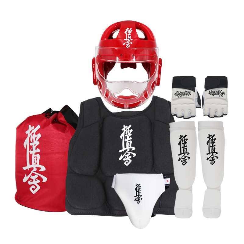 Full set of protective gear full set of 5 -piece fisting legs and protective grades protecting the handle, the actual karate armor care header