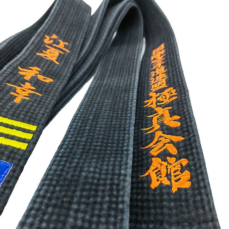 Empty -handed band IKF black coach belt, Mingqian genuine international peer true meeting, matte, make old cotton embroidery Japanese