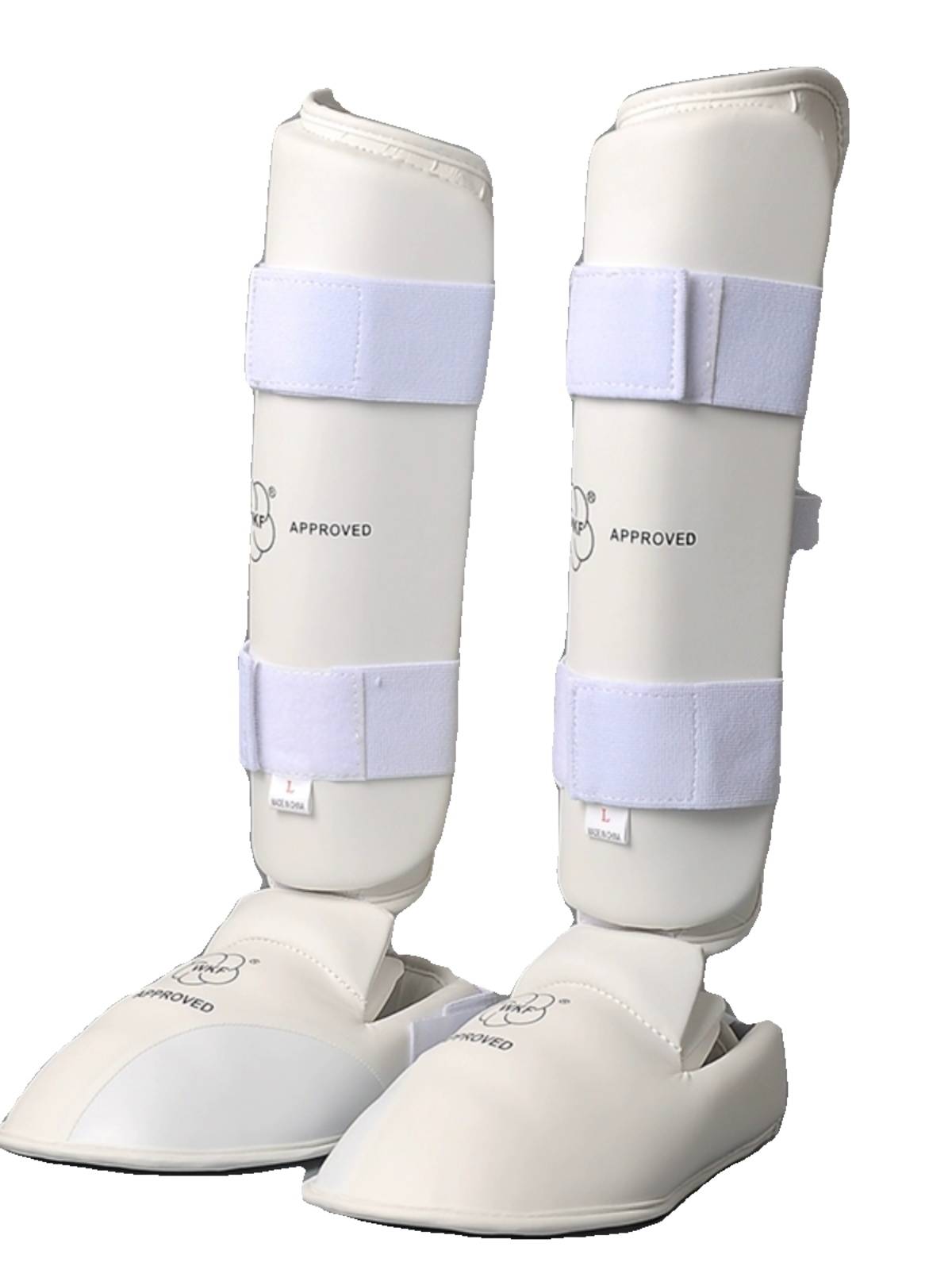 White empty -handed tibial tibial feet, foot, legs, legs, karate, protective tadpole protective legs and legs. Adult karate leg protection