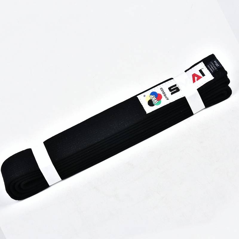 SMAI karate road with WKF authentication black belt pure cotton fabric customized waistband road coach section embroidery