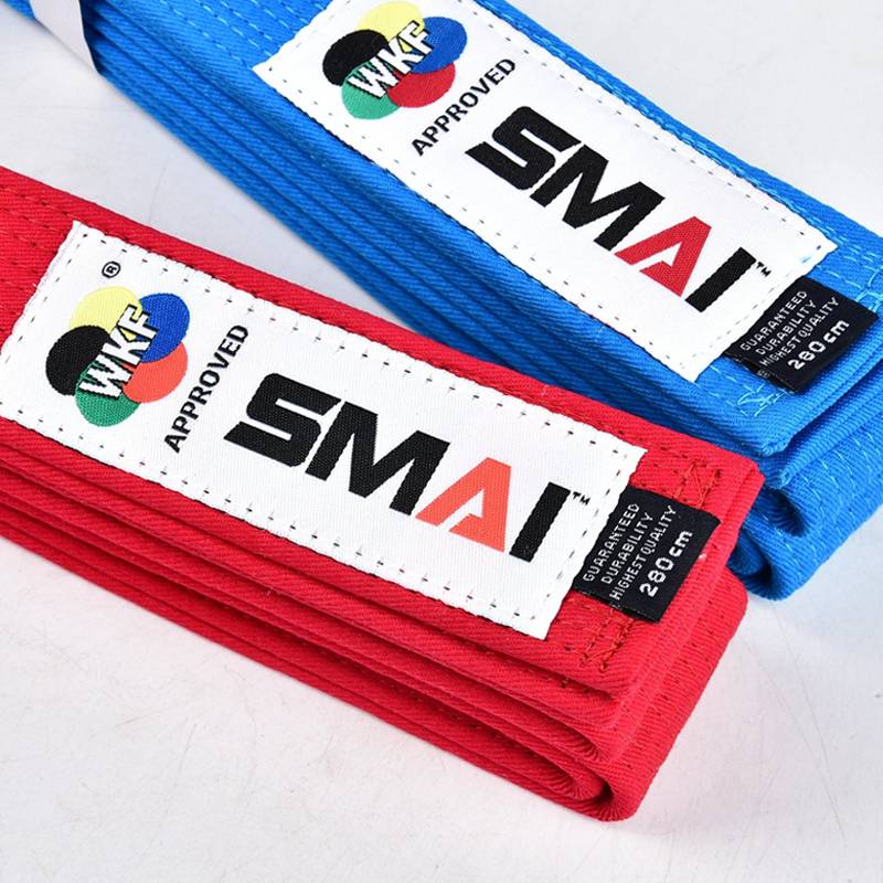SMAI karate red and blue belt wkf authentication group band -type China -Air Association designated brand competition training belt