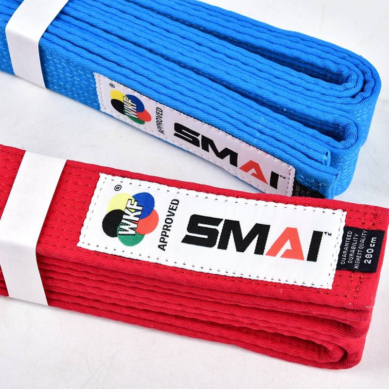SMAI karate red and blue belt wkf authentication group band -type China -Air Association designated brand competition training belt