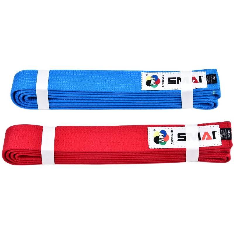 SMAI karate red and blue belt wkf authentication group band -type China -Air Association designated brand competition training belt