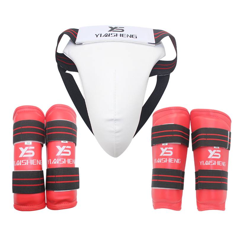 Three sets of silver taekwondo protection, karate boxing