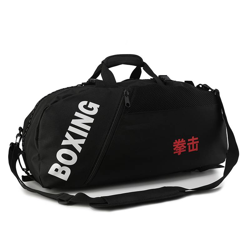 The new black large -capacity karate boxing judo, Taekwondo handicular training gear bag wide zipper backpack