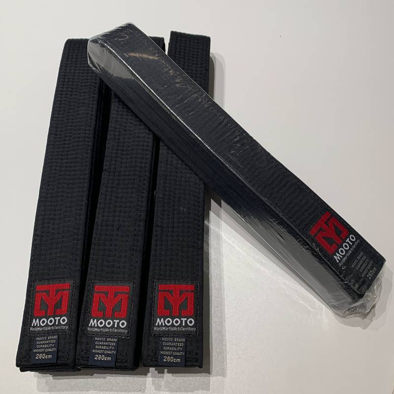 MOOTO Taekwondo Belt Coach Children's Double Circle Cotton Core Cordonic Handle Black Black 4.5cm soft