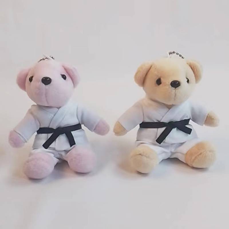 Karate key chain plush, little bear, small shop garden gift, give children gifts for children