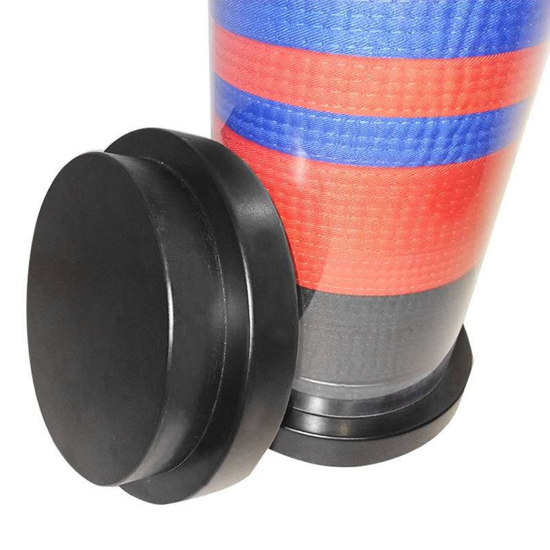 Taekwondo with a box of wooden barrel belts displaying a karate karate boxing device