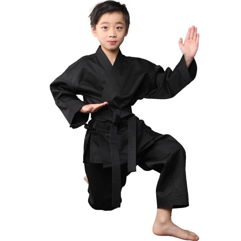 Pure cotton children's karate, adult black and white men's and women's training suit, karate clothing performance clothing can be printed