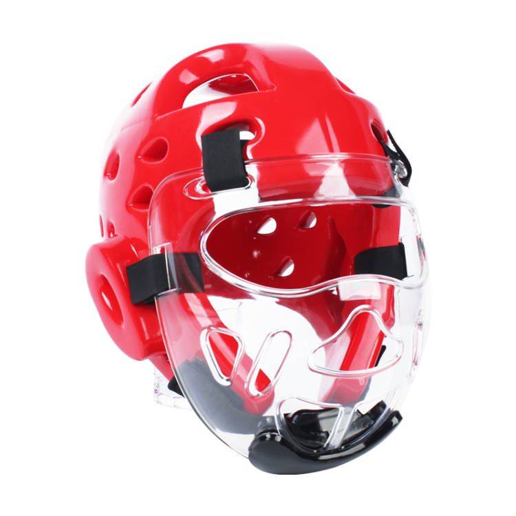 Children's Taekwondo helmet handover head protective gear, karate training competition equipment, facial helmet