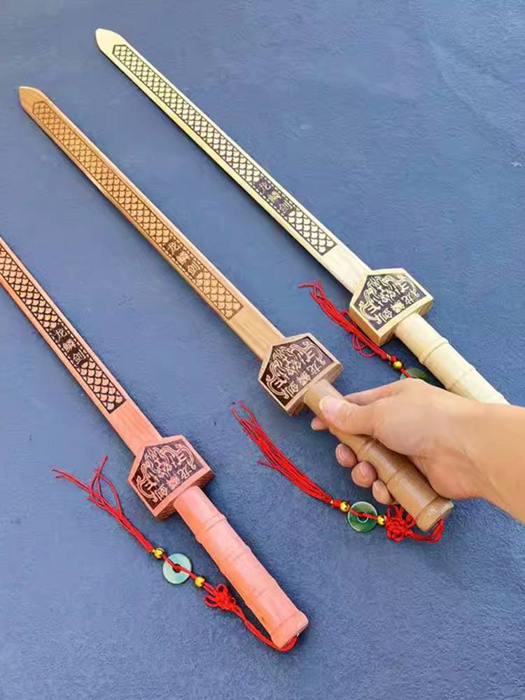 Wooden Sword Solid Wood Bamboo Spabs Children Children toy Sword Boy Girls and Gunst Sword Martial Arts Martial Arts Kendo Practice Sword