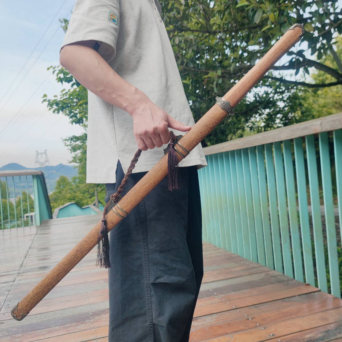 Wooden Sword Han Sword Tang Hengdian Wooden Sword with Sheaths with Swords and Swords, Swords, Swords, Training Children's Toy Wood Sword