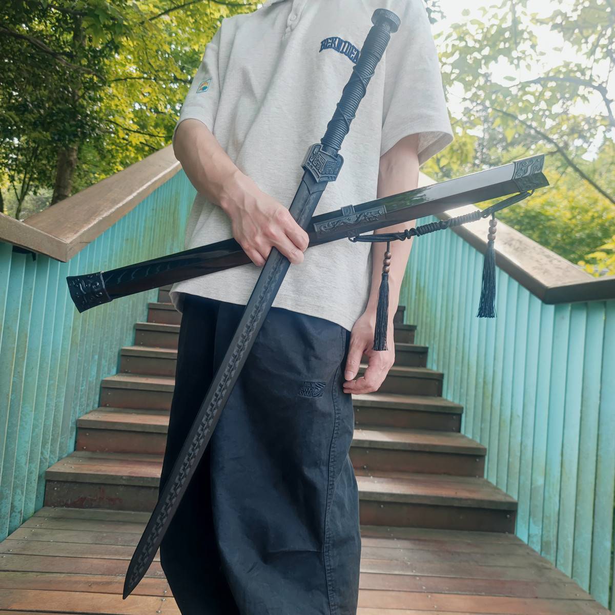 Wooden Sword Han Sword Tang Hengdian Wooden Sword with Sheaths with Swords and Swords, Swords, Swords, Training Children's Toy Wood Sword